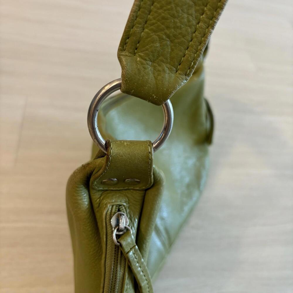 Hobo International Slouchy Shoulder Bag Lg Leather Gabor Dark Lime Green - Picture 8 of 9